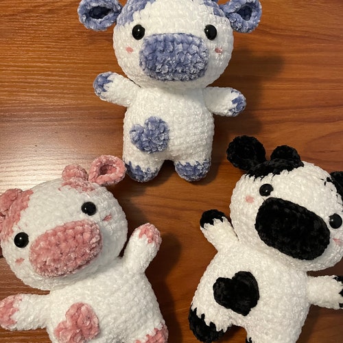 Large Crochet Cow Plush Small Cow Amigurumi Cow Etsy