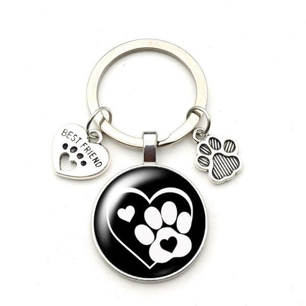 Paw Print Key Ring or Bag Charm