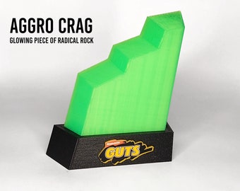 4” AGGRO CRAG - Nickelodeon GUTS Miniature Glowing Replica Aggro Crag (Blacklight Responsive) - Radical Rock
