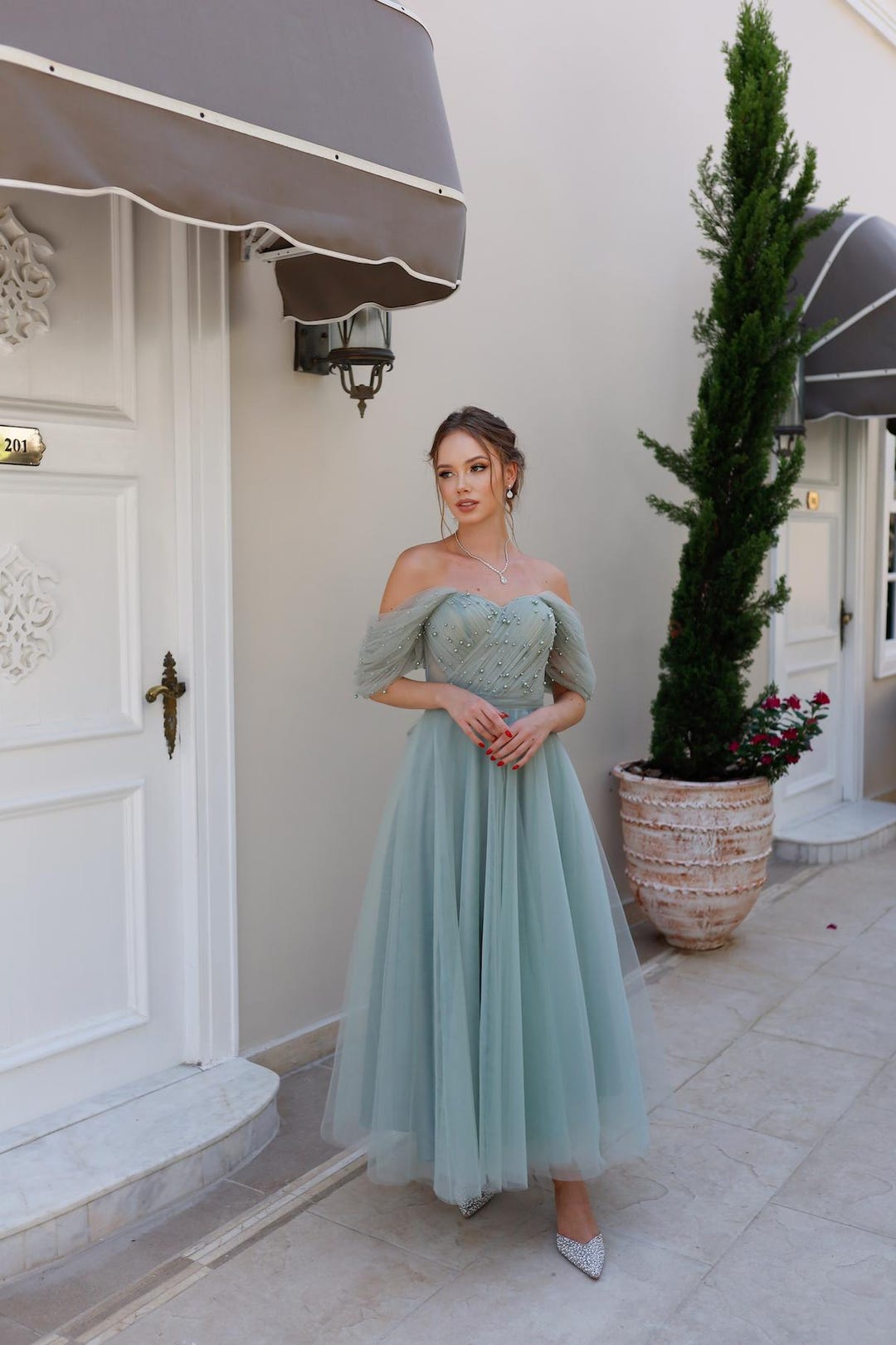 CELINDRA GREEN PEARL DRESS main image 0