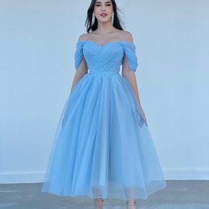 Blue Tutu Maxi Dress/ Tulle Corset Prom Dress/Tulle Prom Dress/Photoshoot Dress for Plus Size/Extra Fluffy/ Wedding Bridal Dress/ Maternity