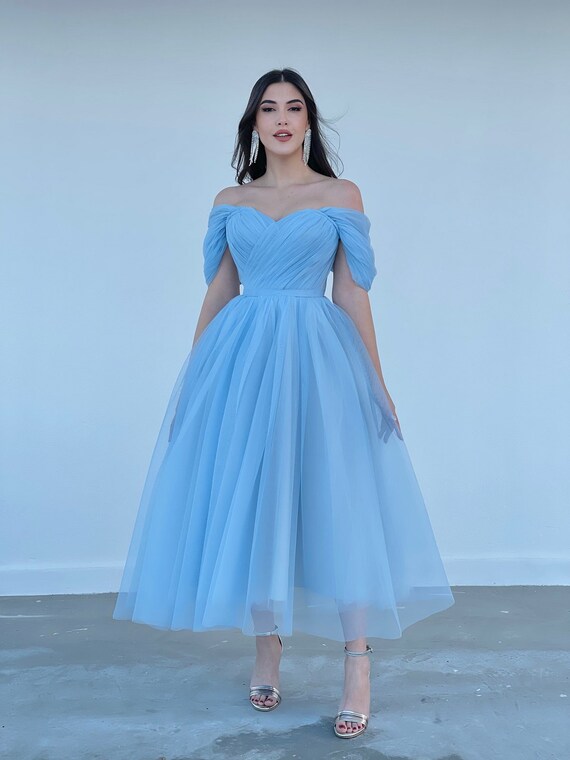 Blue Tutu Maxi Dress Tulle Corset Prom Dress tulle Prom Dress