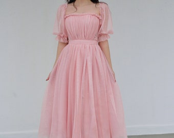 Glittery Evening Dress Tulle Dress 