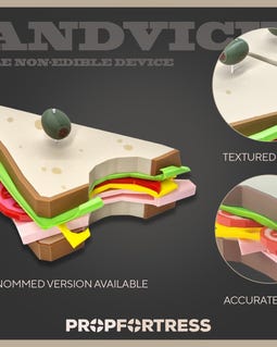 Sandvich: 3D Printed Heavy Replica Cosplay Prop (team Fortress 2