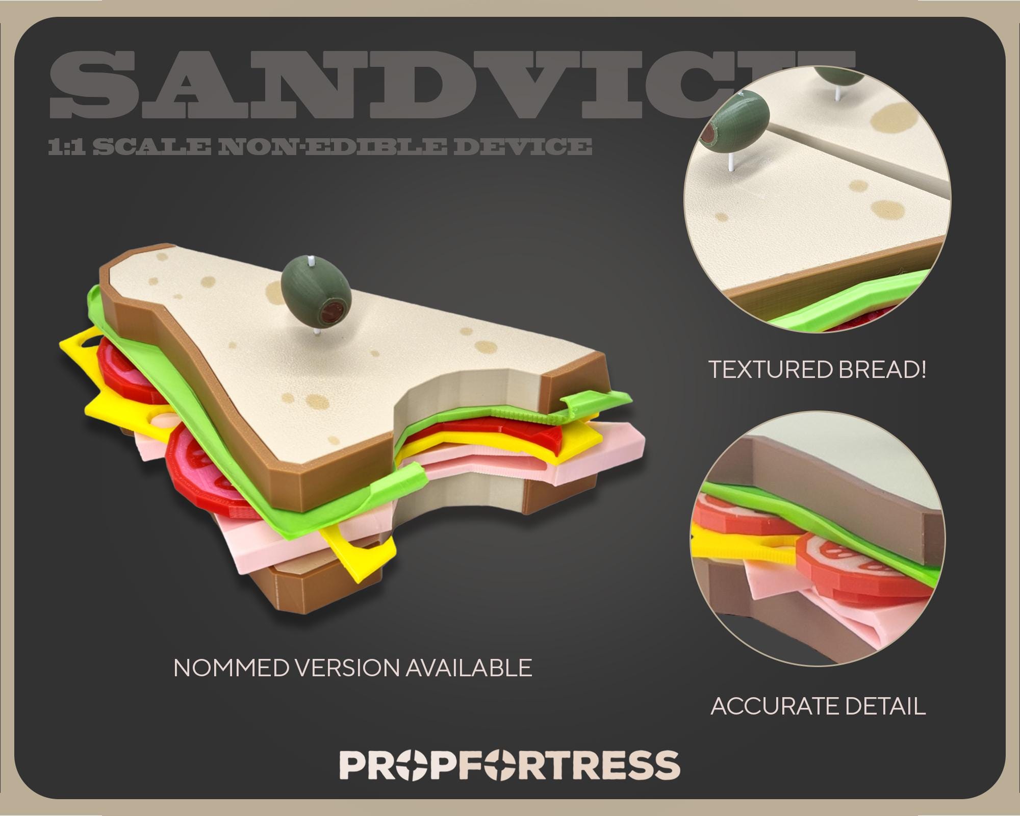 Sandvich: 3D Printed Heavy Replica Cosplay Prop (team Fortress 2
