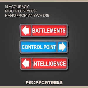 Directional Signs - Intel/Control Point/Battlements/Resupply: 3D Printed Decor (Team Fortress 2/TF2)
