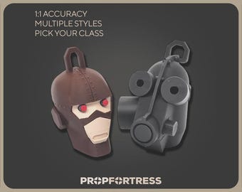Botkiller Keychain: 3D Printed Spy/Pyro Replica Mini Head Figurine (Team Fortress 2/ TF2)