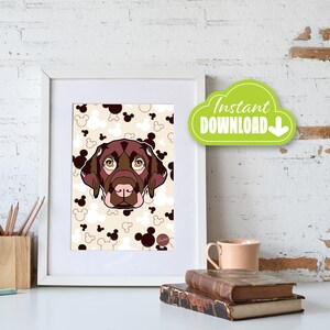 Chocolate Labrador, Wall Art, Pop Art, Pet Poster - DIGITAL DOWNLOAD VERSION