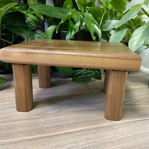 Thick Black Walnut Stool,  Four Leg, Solid Walnut Kids Stool, Step Stool, Foot Stool