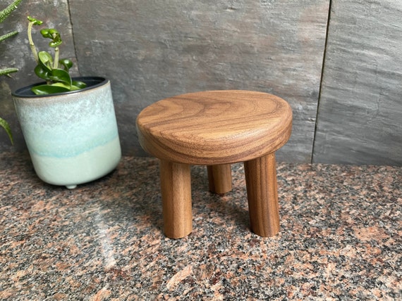 Walnut Plant Stool. Small Handmade Black Walnut Three Leg Stool. Etsy
