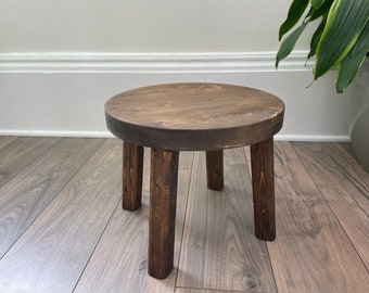 Canadian Spruce Stool.  Four Leg Stools.  Walnut