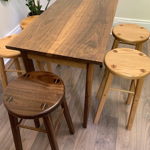 Handmade Barstools.  Handcrafted Solid Hardwood Barstool.  Oak, Walnut, Maple, Cherry, Mahogany, Ash Stools