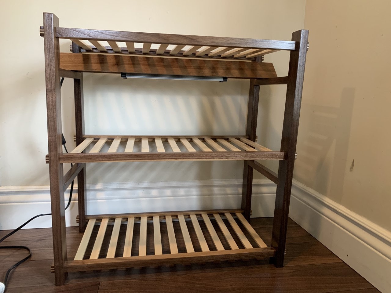 Walnut Plant Shelf W Full Spectrum LED Grow Light. Plant Etsy