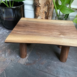 Live-Edge Walnut Plant Stand.  Plant Stool.  Plant Raiser
