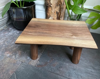 Live-Edge Walnut Plant Stand.  Plant Stool.  Plant Raiser