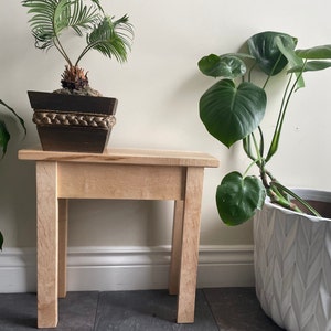 Handmade Figured Maple End Table.  Night Stand.  Side Table.