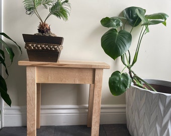 Handmade Figured Maple End Table.  Night Stand.  Side Table.