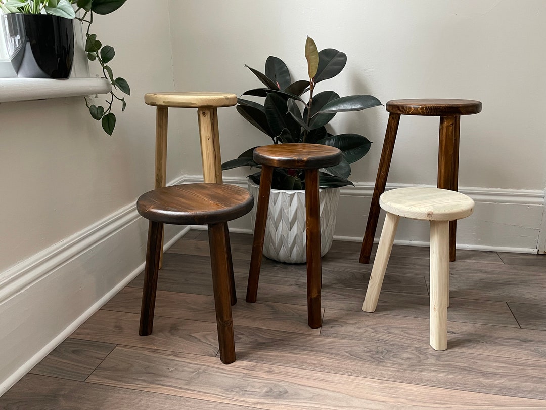 Build Your Own Stool, Custom Stools for Home Decor, Round Edge, Milking Stool, Handmade Canadian