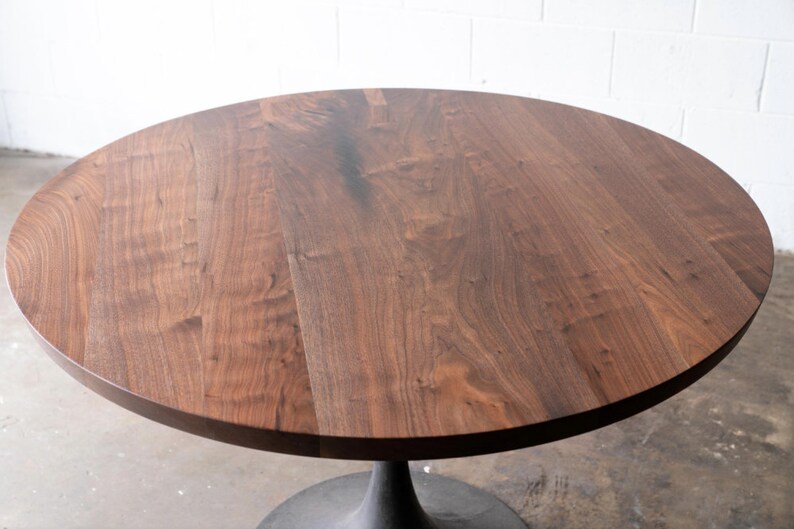 Round Walnut Table. Build Your Own Round Table. Metal or Etsy