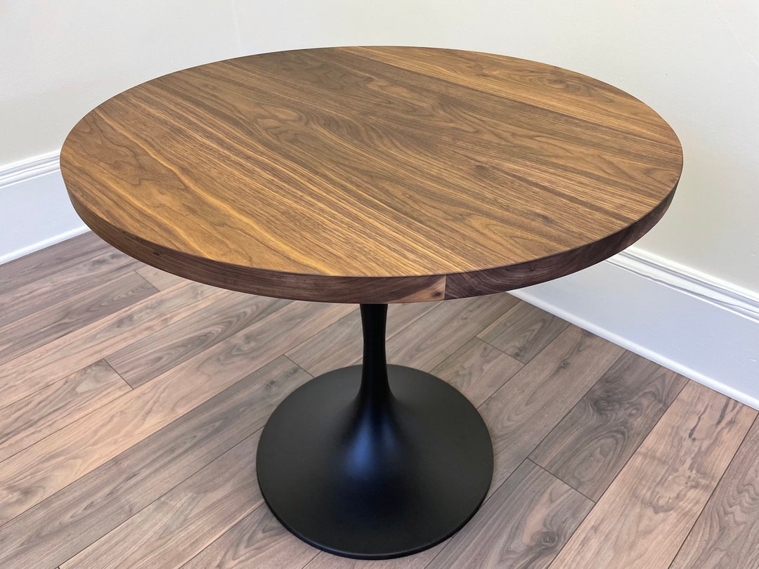Round Walnut Table. Build Your Own Round Table. Metal or Hardwood Legs