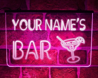 Insegna luminosa a LED per cocktail personalizzati / Insegna da parete personalizzata con il tuo nome