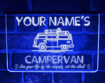 Campervan Personalised Neon LED Light Sign | Windscreen Window Roadtrip Display