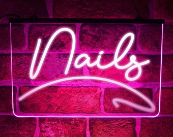 Nail Bar Neon LED Licht Schild | Maniküre-Shop-offenes Fenster-hängendes Ausstellungsdekor