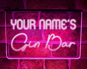 Insegna luminosa al neon a LED personalizzata per gin bar / espositore sospeso per cocktail tonici fatti in casa