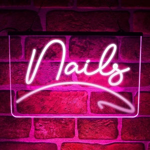 Nail Bar Neon LED Licht Schild | Maniküre-Shop-offenes Fenster-hängendes Ausstellungsdekor