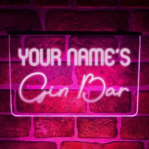 Insegna luminosa al neon a LED personalizzata per gin bar / espositore sospeso per cocktail tonici fatti in casa