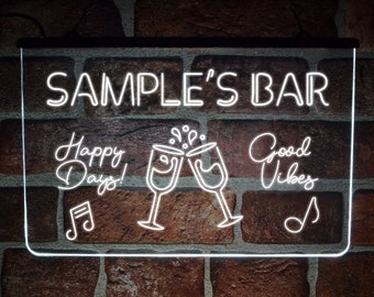 Custom Home Bar LED Neon Style Light Up Sign | Personalised USB Display For Pub
