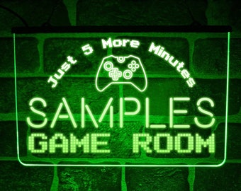 Personalised Games Room LED Light Sign | Custom Neon Man Cave Gaming Den Display