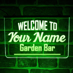 Personalisierte Garten Bar LED Neonlicht Schild | Kundenspezifisches Wand-display für Schuppen-Pub
