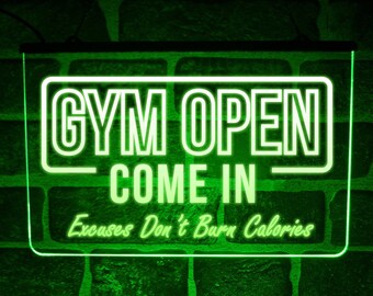 Home Gym Neon Style Light Sign | Custom Wall Hanging USB Display