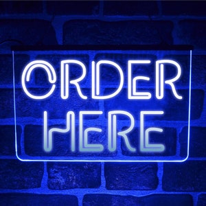 Zamów tutaj Neon LED Light Up Sign | Wiszący wyświetlacz USB do restauracji z jedzeniem na wynos