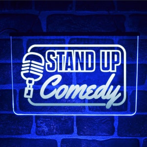 Stand Up Comedy Night LED Neon Light Sign | Hanging USB  Window Display For Comedy Club Show Bar