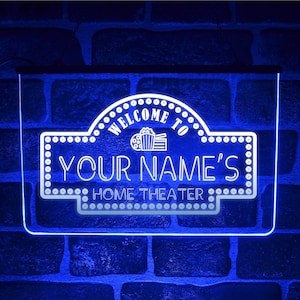 Custom Heimkino LED Neonlicht Schild | Personalisierte Film Kino Zimmer USB hängende Wandanzeige