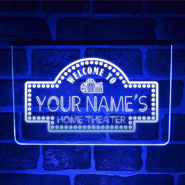 Custom Home Cinéma LED Neon Light Sign | Salle de cinéma de cinéma personnalisée USB Hanging Wall Display