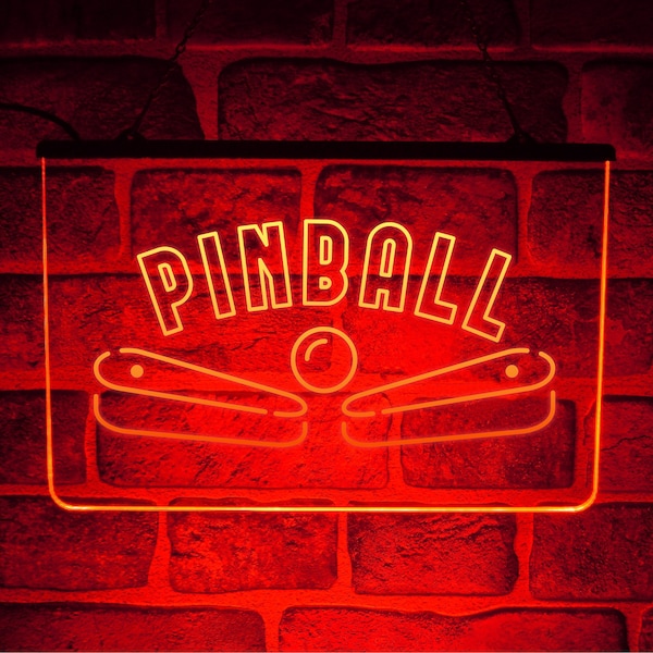 Pinball Machine LED Neon Light Up Schild | Arcade Wizard beleuchtet USB-Display für Spielzimmer oder Pin-Ballhöhle