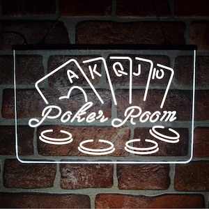 Enseigne murale lumineuse LED Casino au néon | Affichage USB rétroéclairé pour cartes de poker Texas Holdem Poker