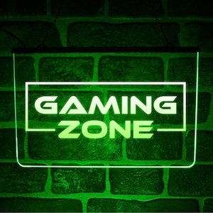 Gaming Zone LED neonlichtbord USB verlichte muurdisplay voor videogamehol / grot / kamer