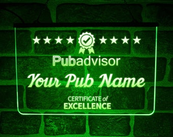 Custom Pub Advisor LED Neon Light Sign | Hanging Novelty Lit Up Display For Home Bar Décor