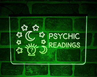 Psychic Readings LED Neon Light Up Sign Hanging Window Plaque For Fortune Teller Clairvoyant Tarot Reader