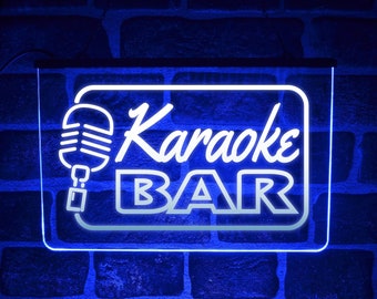 KARAOKE BAR ネオンサイン Karaoke Bar Neon LED Light Sign | Hanging Wall or Window Lit up