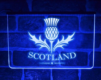 Scotland Thistle Flag Neon LED Light Up Sign | Interior Lorry Driver Cab Dash