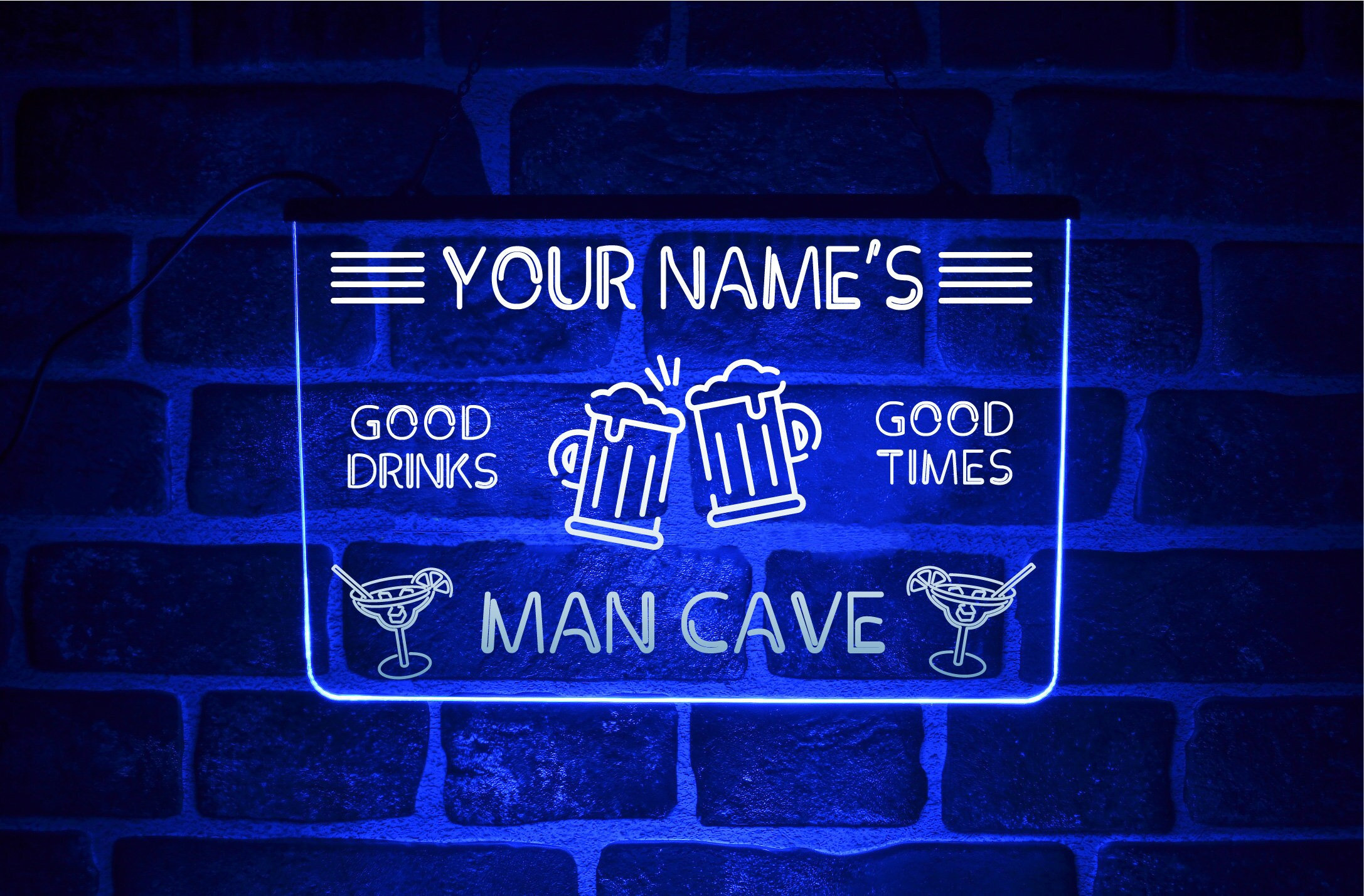 Lighted man top cave signs