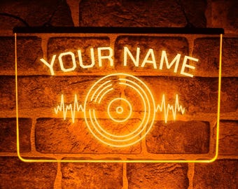 Personalised DJ Neon LED Sign Custom Name Light For DJ Booth Music Studio Room Decor