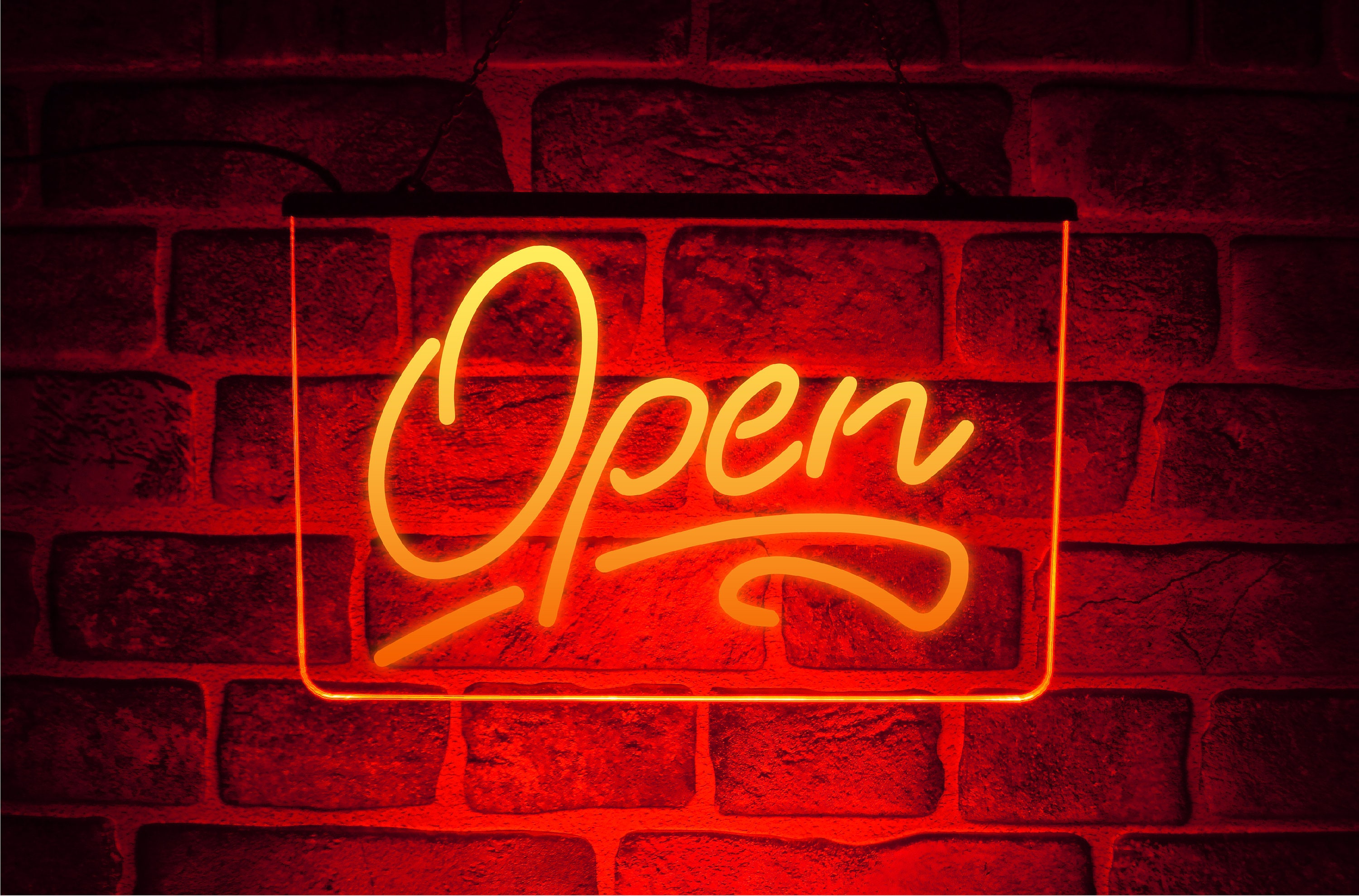 Mini Insegna Luminosa LED Neon Open, Alta Luminosità, Impermeabile, per Attività all'Aperto