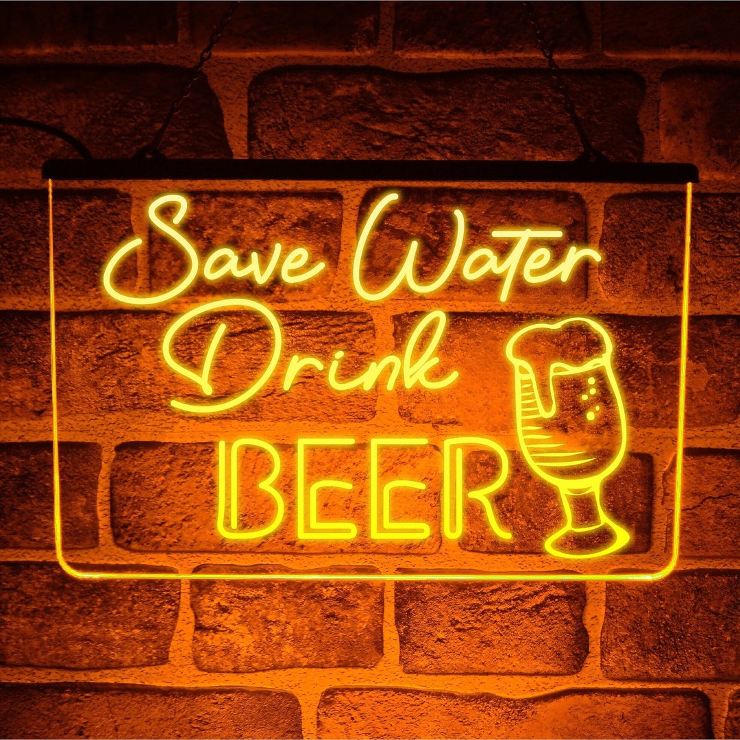 Save Water Drink Whiskey Neon Schild - Dimmbares LED Wandlicht Für Bar & Wohnzimmer