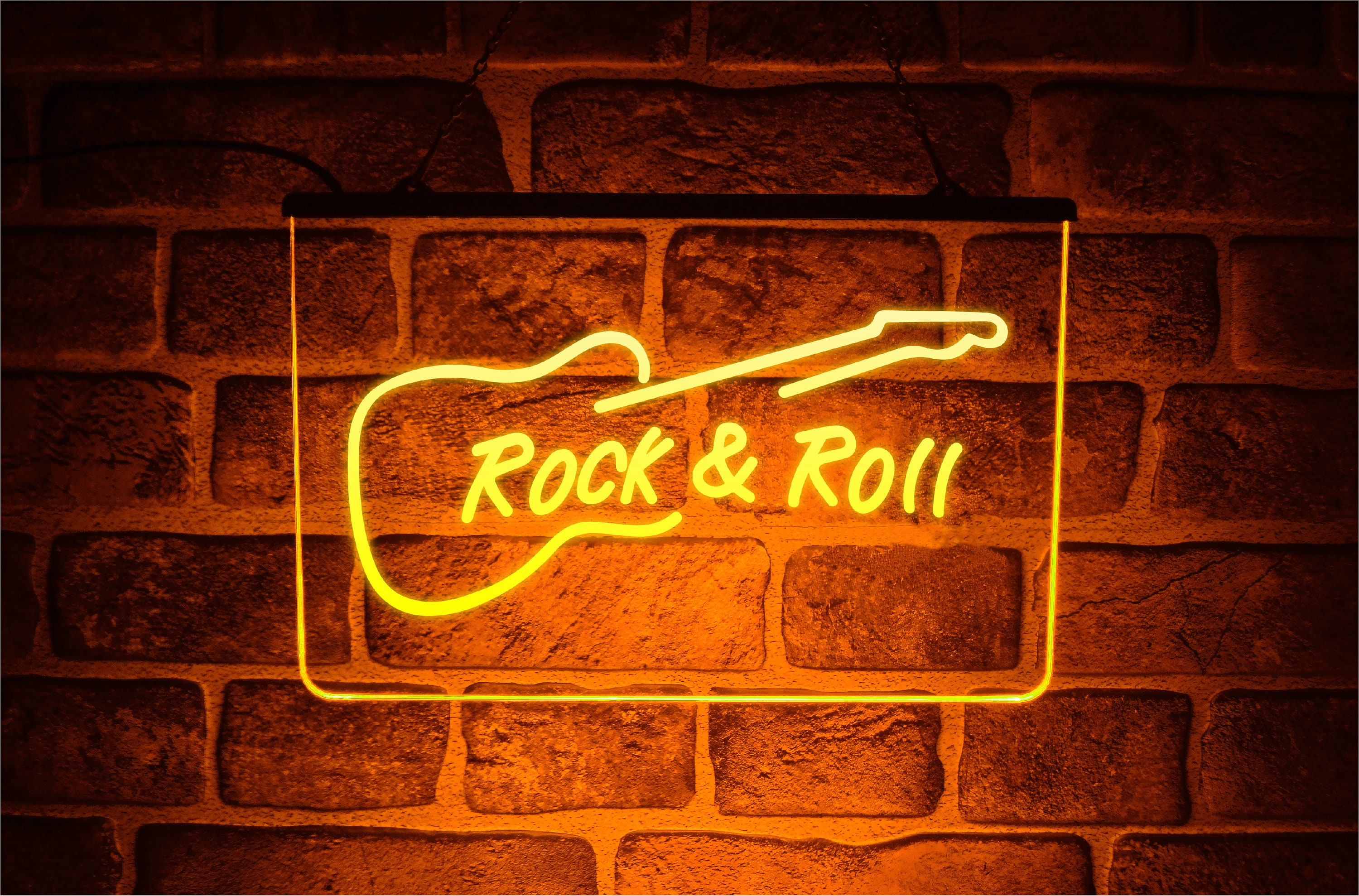 Rock 'N Roll LED Neon Light Sign Hanging Wall USB Music | Etsy UK